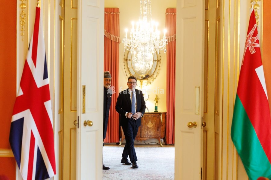21/10/2026. London, United Kingdom. Prime Minister Andy Burnham meets Haitham bin Tariq, Sultan of Oman at 10 Downing Street