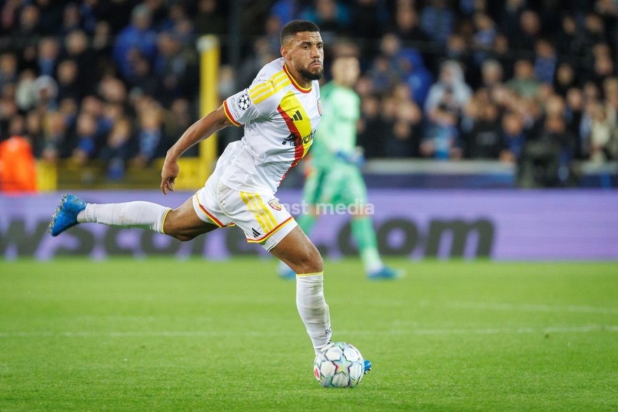 Lens' Matthieu Udol pictured in action during a soccer game between Belgian Club Brugge KV and French Racing Club de Lens, Wednesday 21 October 2026 in Brugge, on day three of the UEFA Champions League league phase