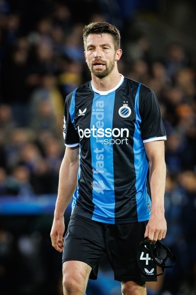 Club's Brandon Mechele pictured after a soccer game between Belgian Club Brugge KV and French Racing Club de Lens, Wednesday 21 October 2026 in Brugge, on day three of the UEFA Champions League league phase