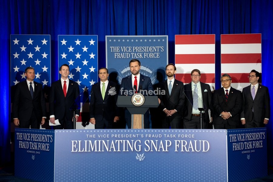 Vice President JD Vance delivers remarks to the Vice President’s Fraud Task Force at the FBI field office in Cincinnati, Ohio on Wednesday, October 21, 2026