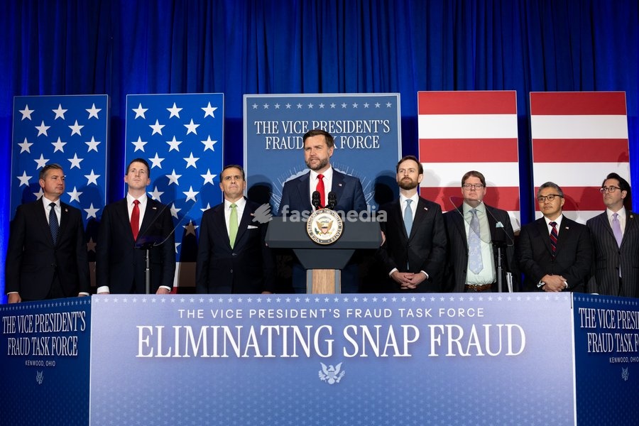 Vice President JD Vance delivers remarks to the Vice President’s Fraud Task Force at the FBI field office in Cincinnati, Ohio on Wednesday, October 21, 2026