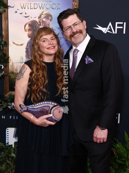 Carson Ellis and Colin Meloy at the 2026 AFI Fest - Opening Night Premiere Screening Of Fathom Entertainment's 'Wildwood' held at the TCL Chinese Theatre IMAX at Ovation Hollywood on October 21, 2026 in Hollywood, Los Angeles, California, United States