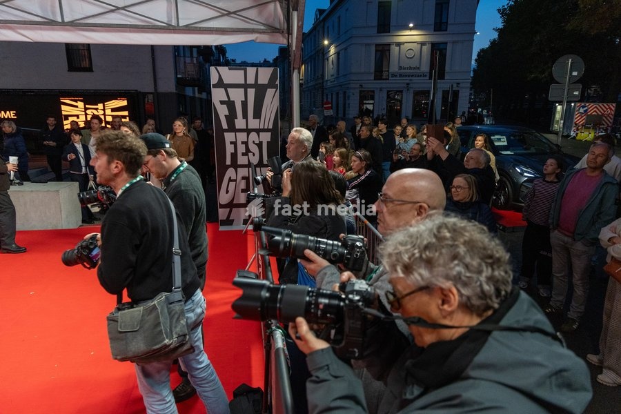 This image shows a photocalle during the Ghent Fil Festival to illustrate the press at work in Belgium, Saturday 17 October 2026