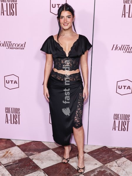 WEST HOLLYWOOD, LOS ANGELES, CALIFORNIA, USA - OCTOBER 21: Charli D'Amelio arrives at The Hollywood Reporter (THR) Creators A-List Party Presented by United Talent Agency (UTA) held at Galerie on Sunset on October 21, 2026 in West Hollywood, Los Angeles, California, United States