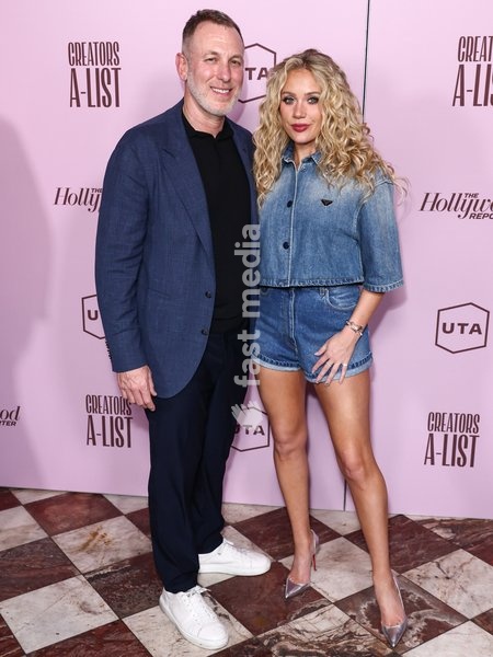 WEST HOLLYWOOD, LOS ANGELES, CALIFORNIA, USA - OCTOBER 21: David Kramer and Megan Moroney arrive at The Hollywood Reporter (THR) Creators A-List Party Presented by United Talent Agency (UTA) held at Galerie on Sunset on October 21, 2026 in West Hollywood, Los Angeles, California, United States