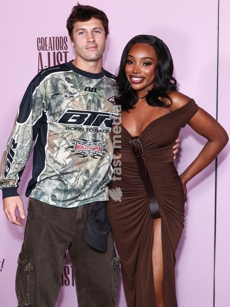 WEST HOLLYWOOD, LOS ANGELES, CALIFORNIA, USA - OCTOBER 21: Rob Rausch and JaNa Craig arrive at The Hollywood Reporter (THR) Creators A-List Party Presented by United Talent Agency (UTA) held at Galerie on Sunset on October 21, 2026 in West Hollywood, Los Angeles, California, United States