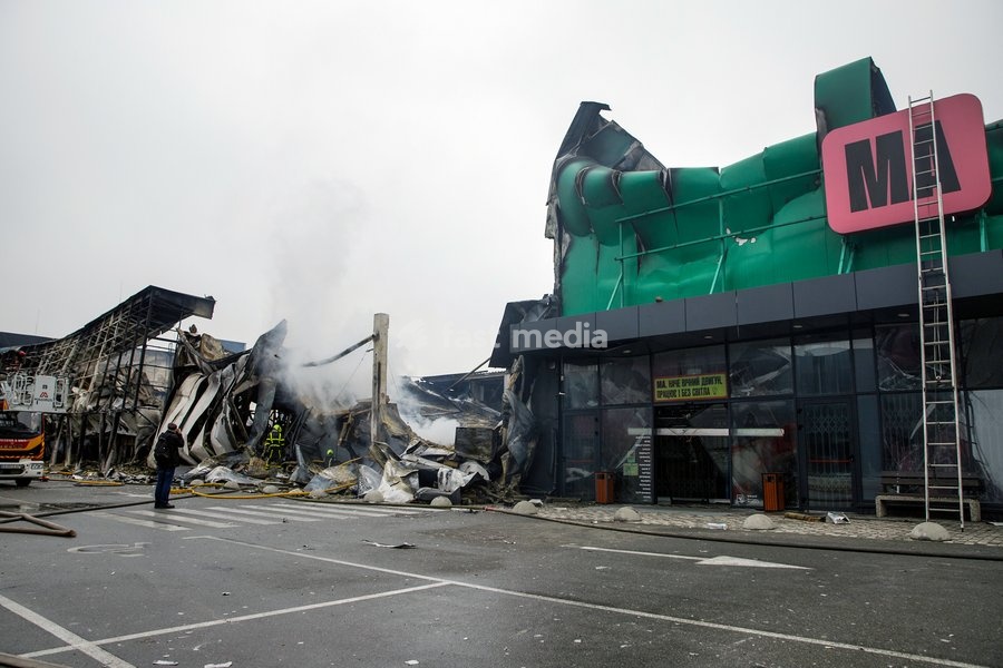 The Pochaina Retail Park in the Obolonskyi district is destroyed by a Russian attack, Kyiv, Ukraine, October 22, 2026. On Thursday night, Russian forces struck the Ukrainian capital with ballistic missiles and drones. According to the Kyiv City Military Administration, six districts came under…