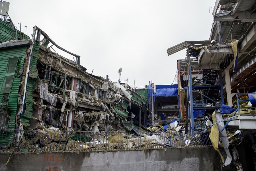 An Epicentr K home improvement hypermarket in the Obolonskyi district is damaged by a Russian attack, Kyiv, Ukraine, October 22, 2026. On Thursday night, Russian forces struck the Ukrainian capital with ballistic missiles and drones. According to the Kyiv City Military Administration, six districts…