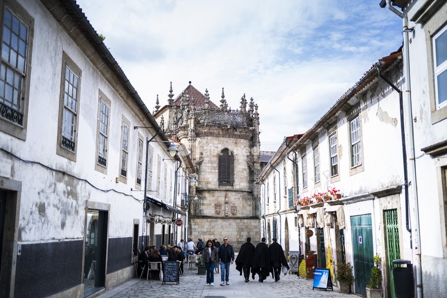 This photo shows a tour of the city of Braga ahead of a soccer game between Portuguese SC Braga and Belgian soccer team KAA Gent, Thursday 22 October 2026 in Braga, Portugal, the second match in the UEFA Conference League league phase