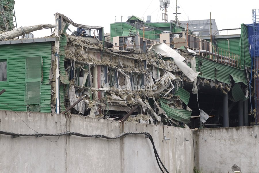 An Epicentr K home improvement hypermarket in the Obolonskyi district is damaged by a Russian attack, Kyiv, Ukraine, October 22, 2026. On Thursday night, Russian forces struck the Ukrainian capital with ballistic missiles and drones. According to the Kyiv City Military Administration, six districts…