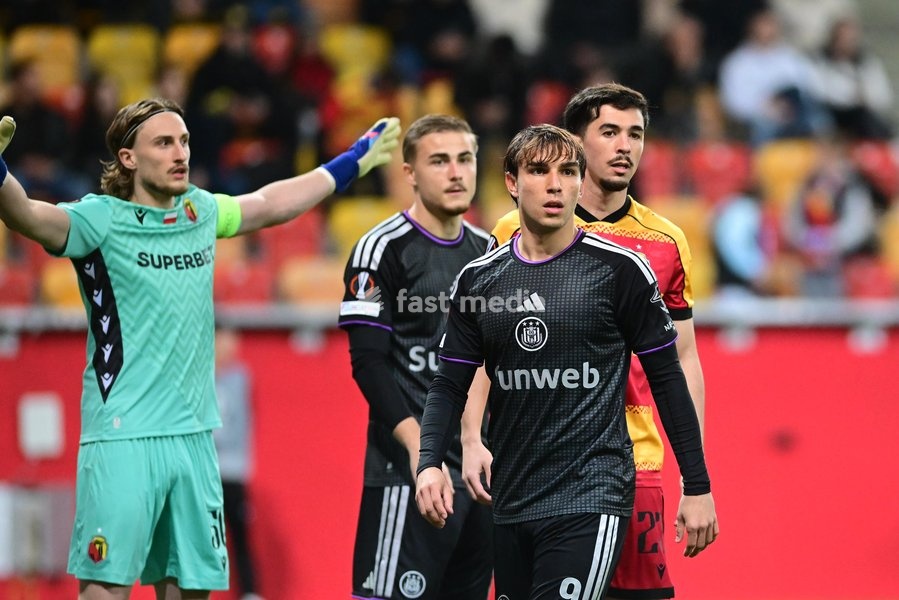 Anderlecht's Mihajlo Cvetkovic is pictured during a soccer game between Polish Jagiellonia Bialystok and Belgian RSC Anderlecht, Thursday 22 October 2026 in Bialystok, Poland, on day three of the UEFA Europa League league phase