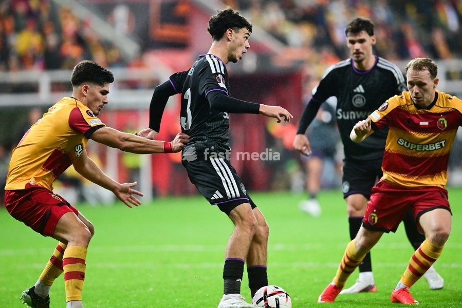 Anderlecht's Tristan Degreef is pictured in action during a soccer game between Polish Jagiellonia Bialystok and Belgian RSC Anderlecht, Thursday 22 October 2026 in Bialystok, Poland, on day three of the UEFA Europa League league phase