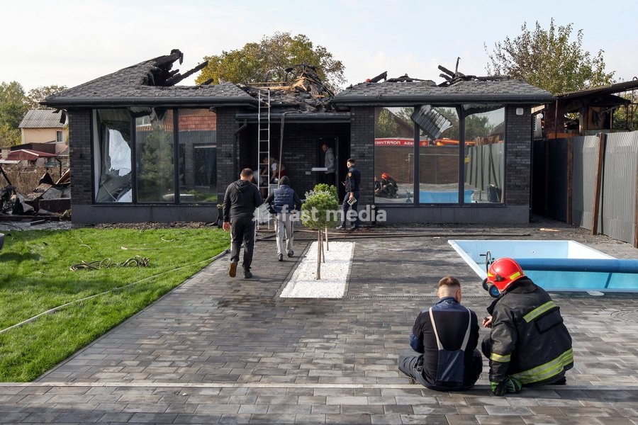 A house is damaged by a Russian attack, Dnipro, Ukraine, October 22, 2026. According to city head Borys Filatov, 11 private houses were damaged in the strike on Thursday morning, and one home burned down completely