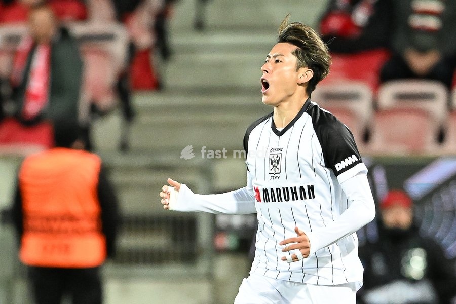STVV's Kaito Matsuzawa looks dejected during a soccer game between Danish FC Midtjylland and Belgian Sint-Truidense VV, Thursday 22 October 2026 in Herning, Denmark, on the second day of the UEFA Conference League league phase
