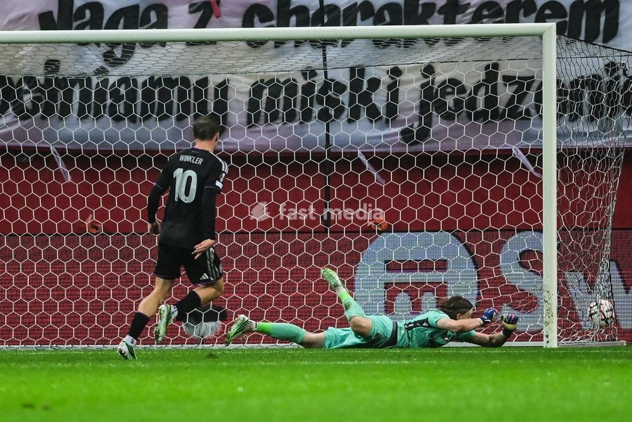 Anderlecht's Marten Winkler scores a goal during a soccer game between Polish Jagiellonia Bialystok and Belgian RSC Anderlecht, Thursday 22 October 2026 in Bialystok, Poland, on day three of the UEFA Europa League league phase