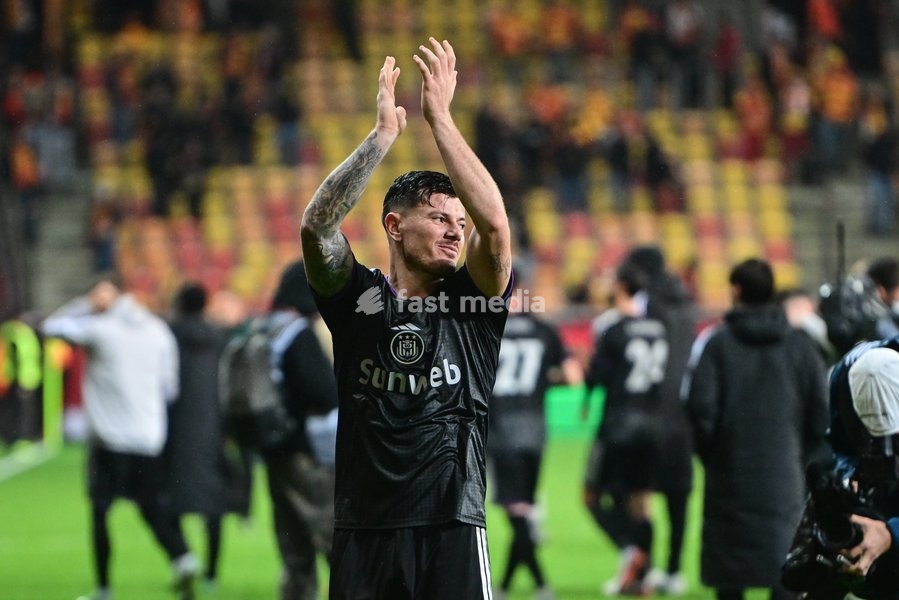 Anderlecht's Giulian Biancone celebrates after a soccer game between Polish Jagiellonia Bialystok and Belgian RSC Anderlecht, Thursday 22 October 2026 in Bialystok, Poland, on day three of the UEFA Europa League league phase