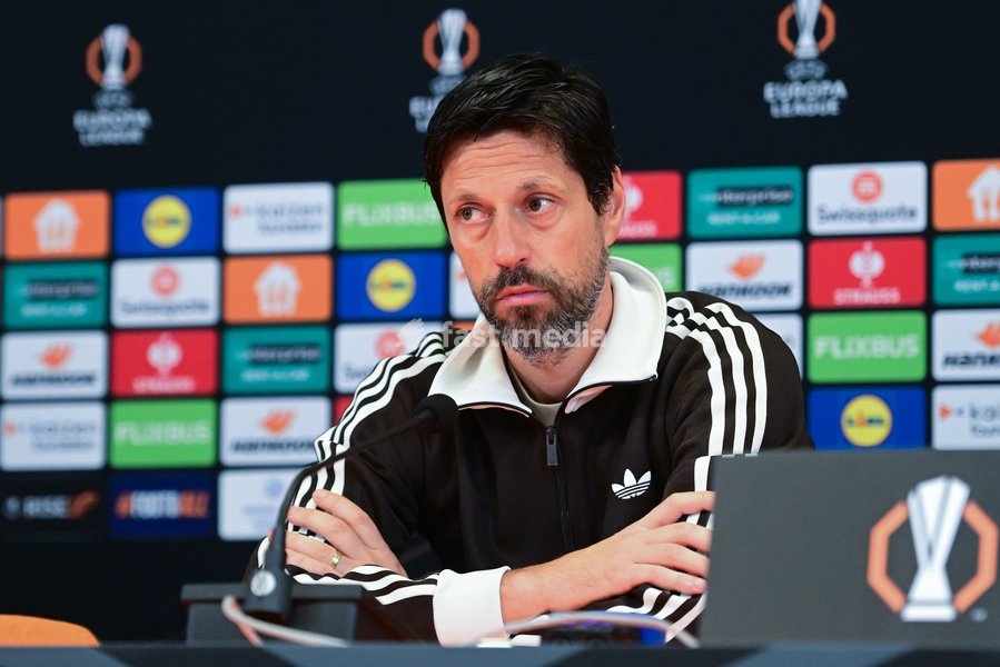 Anderlecht's head coach Vitor Bruno pictured during a press conference after a soccer game between Polish Jagiellonia Bialystok and Belgian RSC Anderlecht, Thursday 22 October 2026 in Bialystok, Poland, on day three of the UEFA Europa League league phase
