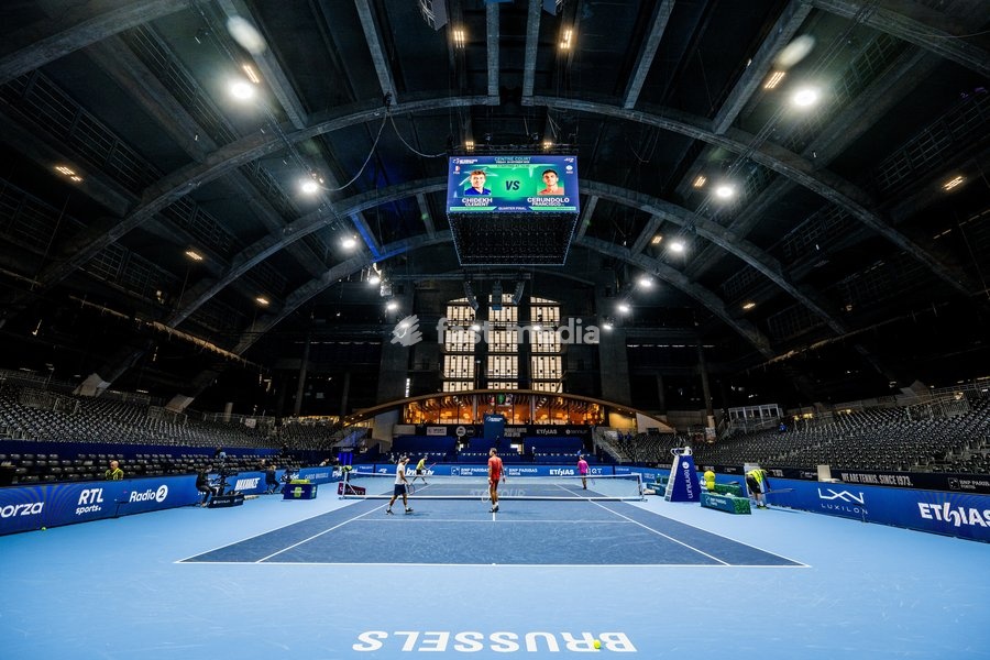 A picture show the new tennis court at Hall 5 pictured prior to the European Open ATP tennis tournament in Brussels, on Friday 23 October 2026. This year's edition of the tournament is taking place from 17 to 25 October