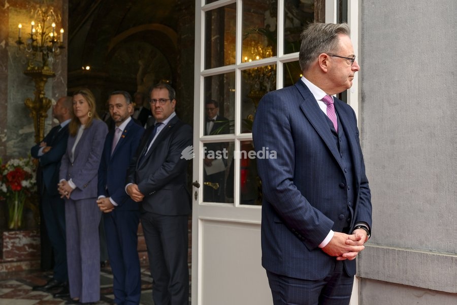Prime Minister Bart De Wever pictured before a diplomatic meeting with the Vietnamese president in Brussels, on Friday 23 October 2026. The President of Vietnam and his wife visit Belgium from 21 to 24 October