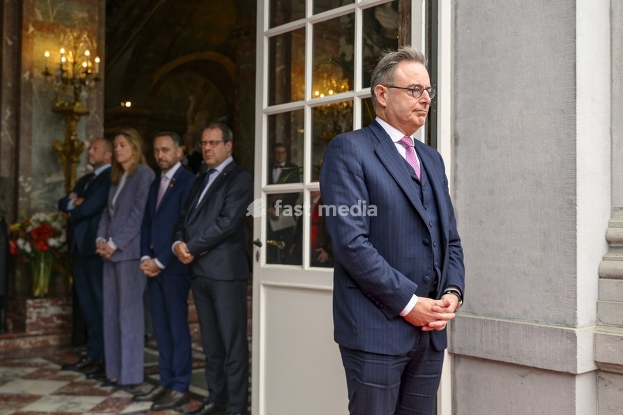 Prime Minister Bart De Wever pictured before a diplomatic meeting with the Vietnamese president in Brussels, on Friday 23 October 2026. The President of Vietnam and his wife visit Belgium from 21 to 24 October