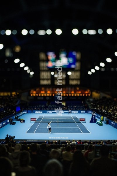 Clement Chidekh of France pictured in action during the European Open ATP tennis tournament in Brussels, on Friday 23 October 2026. This year's edition of the tournament is taking place from 17 to 25 October