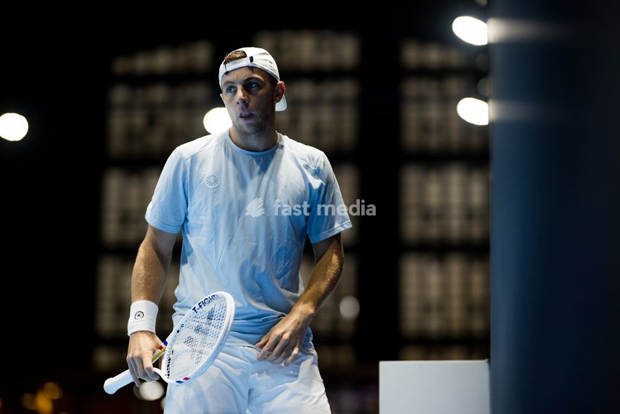 Tallon Griekspoor of the Netherlands pictured in action during the European Open ATP tennis tournament in Brussels, on Friday 23 October 2026. This year's edition of the tournament is taking place from 17 to 25 October