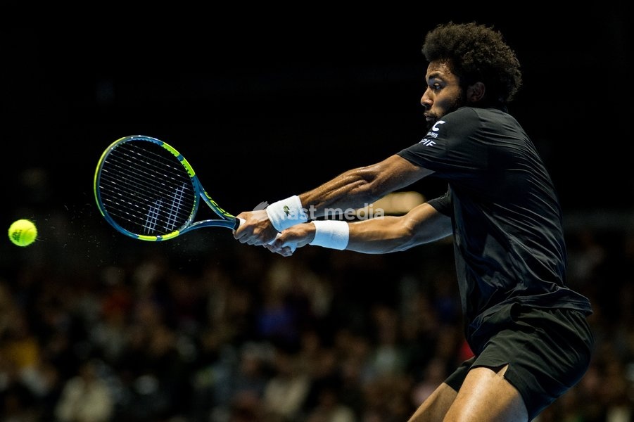 Arthur Fils of France pictured in action during the European Open ATP tennis tournament in Brussels, on Friday 23 October 2026. This year's edition of the tournament is taking place from 17 to 25 October