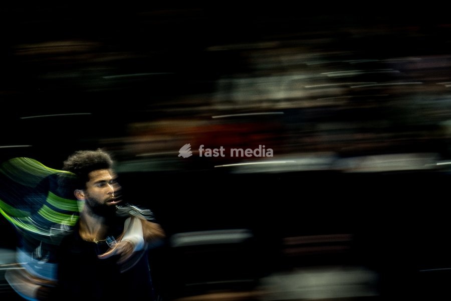 Arthur Fils of France pictured in action during the European Open ATP tennis tournament in Brussels, on Friday 23 October 2026. This year's edition of the tournament is taking place from 17 to 25 October