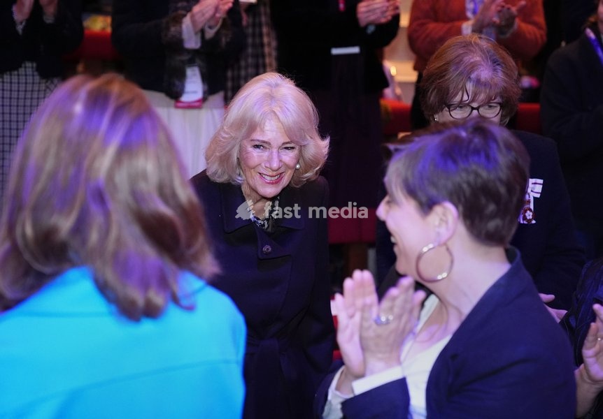 Queen Camilla is applauded as she arrives to attend the Ending Violence Against Women and Girls Summit, at Marlborough College in Wiltshire. Picture date: Friday October 23, 2026