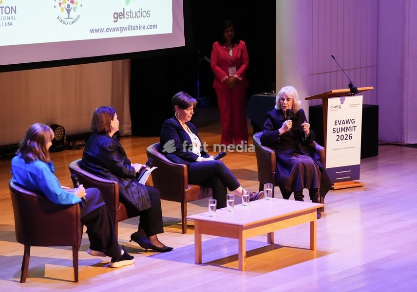 (Left to right) Fiona Bruce, Dame Nicole Jacobs, Jess Phillips and Queen Camilla at an Ending Violence Against Women and Girls Summit, at Marlborough College in Wiltshire. Picture date: Friday October 23, 2026