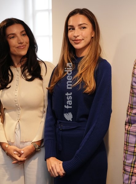Zara McDermott (right) waits to meet Queen Camilla as she attends the Ending Violence Against Women and Girls Summit, at Marlborough College in Wiltshire. Picture date: Friday October 23, 2026
