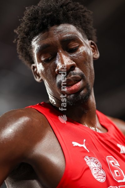Spirou's Eduardo Andre pictured during a basketball match between Spirou Charleroi and BC Oostende, Friday 23 October 2026 in Charleroi, on day 4 of the 'BNXT League' Belgian and Dutch first division basket championship