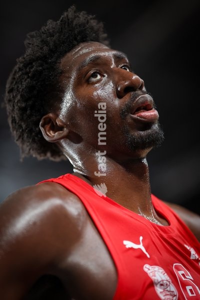 Spirou's Eduardo Andre pictured during a basketball match between Spirou Charleroi and BC Oostende, Friday 23 October 2026 in Charleroi, on day 4 of the 'BNXT League' Belgian and Dutch first division basket championship