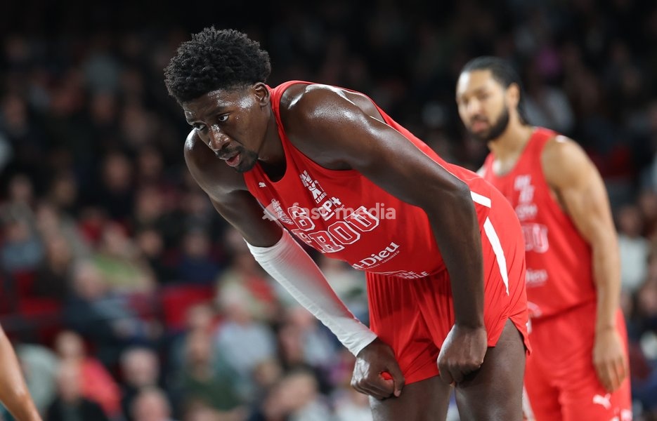 Spirou's Eduardo Andre pictured during a basketball match between Spirou Charleroi and BC Oostende, Friday 23 October 2026 in Charleroi, on day 4 of the 'BNXT League' Belgian and Dutch first division basket championship