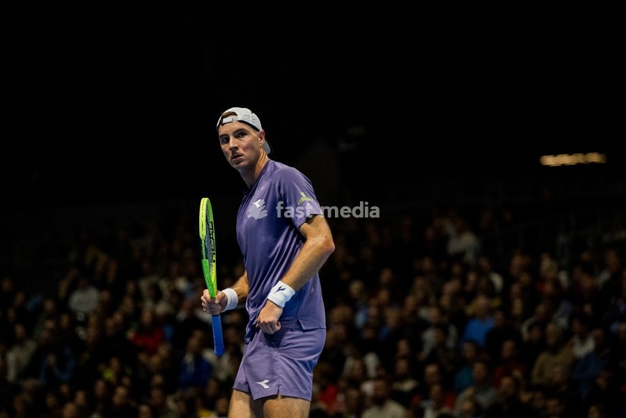 Jan-Lennard Struff of Germany pictured in action during the European Open ATP tennis tournament in Brussels, on Friday 23 October 2026. This year's edition of the tournament is taking place from 17 to 25 October