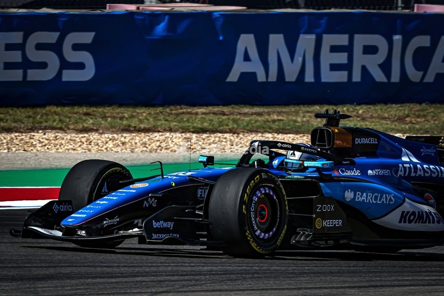 AUSTIN, UNITED STATES - OCTOBER 23: Alexander Albon of Thailand driving the (23) Atlassian Williams F1 Team Williams FW48 on track during first practice of the Formula 1 MSC Cruises United States Grand Prix 2026 at Circuit of the Americas on October 23, 2026 in Austin, United States