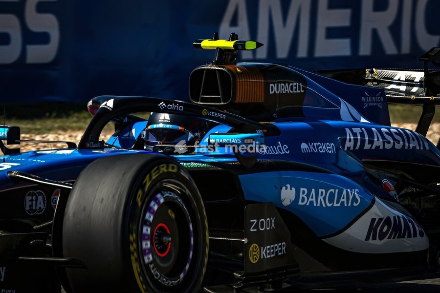 AUSTIN, UNITED STATES - OCTOBER 23: Carlos Sainz of Spain driving the (55) Atlassian Williams F1 Team Williams FW48 on track during first practice of the Formula 1 MSC Cruises United States Grand Prix 2026 at Circuit of the Americas on October 23, 2026 in Austin, United States