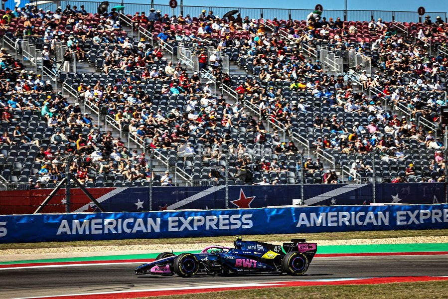 AUSTIN, UNITED STATES - OCTOBER 23: Franco Colapinto of Argentina driving the (43) BWT Alpine F1 Team Alpine A526 on track during first practice of the Formula 1 MSC Cruises United States Grand Prix 2026 at Circuit of the Americas on October 23, 2026 in Austin, United States