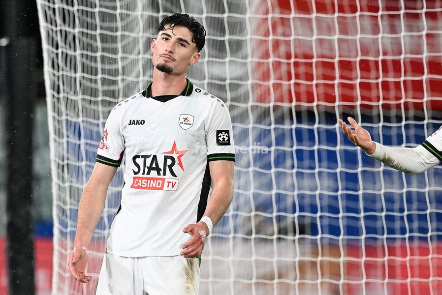 OHL's Robin Mirisola looks dejected during a soccer match between Oud-Heverlee Leuven and Lommel SK, Saturday 24 October 2026 in Heverlee, on day 9 of the 2026-2027 'Jupiler Pro League' first division of the Belgian championship