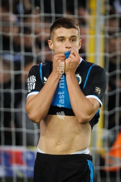 Club's Nicolo Tresoldi looks dejected during a soccer match between Club Brugge and Sint-Truidense VV , Sunday 25 October 2026 in Brugge, on day 9 of the 2026-2027 'Jupiler Pro League' first division of the Belgian championship