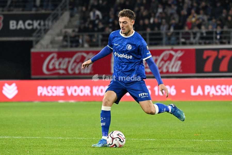 Gent's Mathias Delorge is pictured in action during a soccer match between KAA Gent and RSC Anderlecht, Sunday 25 October 2026 in Gent, on day 9 of the 2026-2027 'Jupiler Pro League' first division of the Belgian championship, in Gent