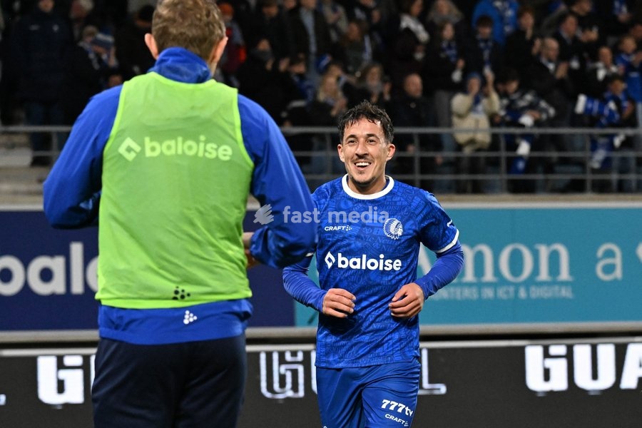 Gent's Abdelkahar Kadri celebrates after scoring the 1-0 goal during a soccer match between KAA Gent and RSC Anderlecht, Sunday 25 October 2026 in Gent, on day 9 of the 2026-2027 'Jupiler Pro League' first division of the Belgian championship, in Gent