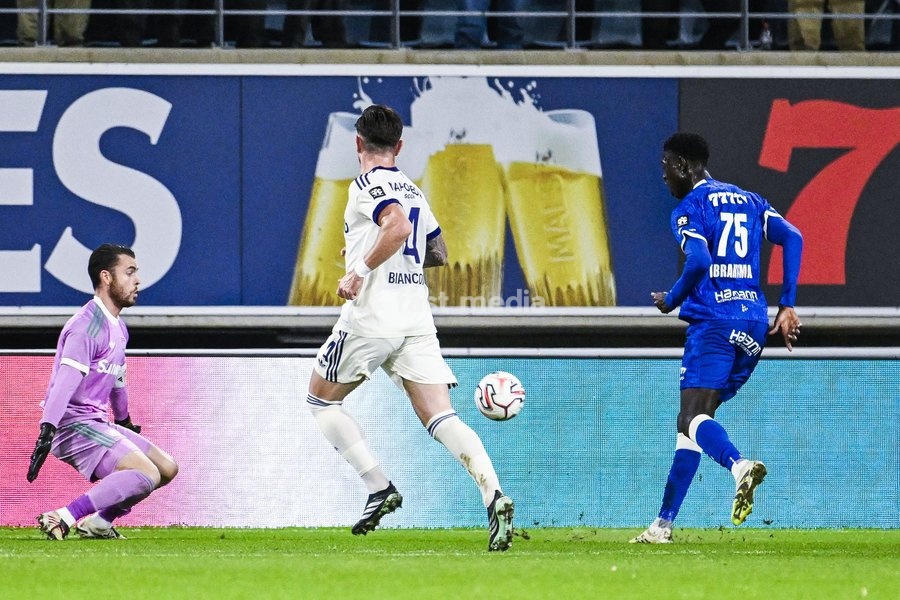 Ibrahimа Cisse of KAA Gent scores a goal from off-side position during a soccer match between KAA Gent and RSC Anderlecht, Sunday 25 October 2026 in Gent, on day 9 of the 2026-2027 'Jupiler Pro League' first division of the Belgian championship