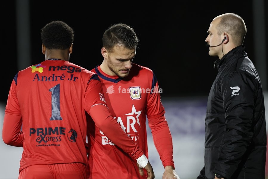 Patro Eisden's goalkeeper Jordi Belin pictured during a soccer match between RFC Liège and Patro Eisden Maasmechelen, on Sunday 25 October 2026 in Liege, on day 8 of the 2026-2027 'Challenger Pro League' second division of the Belgian championship
