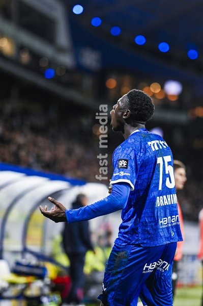 Ibrahimа Cisse of KAA Gent celebrates after scoring during a soccer match between KAA Gent and RSC Anderlecht, Sunday 25 October 2026 in Gent, on day 9 of the 2026-2027 'Jupiler Pro League' first division of the Belgian championship