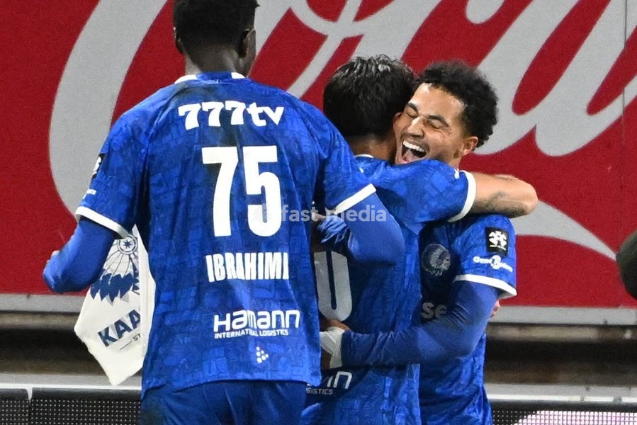 Gent's Momodou Lamin Sonko celebrates after scoring the 3-1 goal during a soccer match between KAA Gent and RSC Anderlecht, Sunday 25 October 2026 in Gent, on day 9 of the 2026-2027 'Jupiler Pro League' first division of the Belgian championship, in Gent