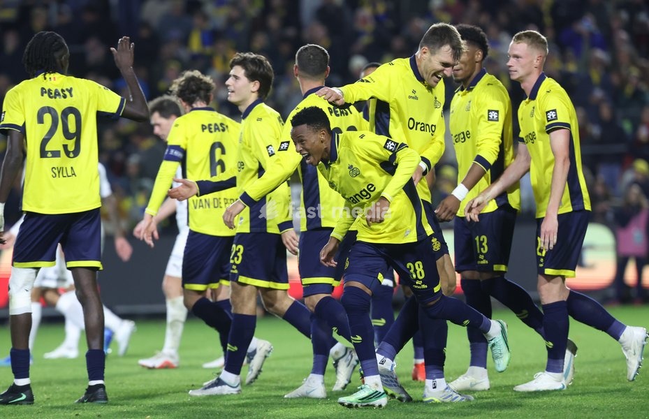 Union's Relebohile Mofokeng celebrates after scoring during a soccer match between Royale Union Saint-Gilloise and Cercle Brugge, Sunday 25 October 2026 in Brussels, on day 9 of the 2026-2027 'Jupiler Pro League' first division of the Belgian championship