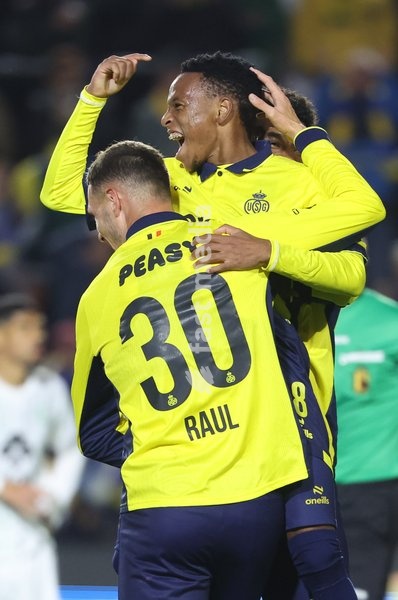 Union's Relebohile Mofokeng celebrates after scoring during a soccer match between Royale Union Saint-Gilloise and Cercle Brugge, Sunday 25 October 2026 in Brussels, on day 9 of the 2026-2027 'Jupiler Pro League' first division of the Belgian championship