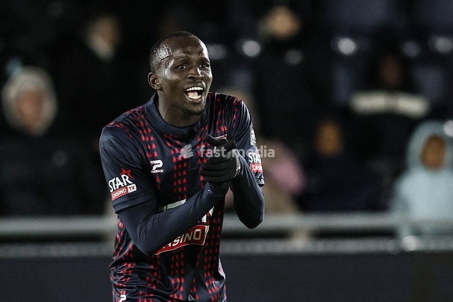 Liege's Ryan Ogam Rabok celebrates after scoring during a soccer match between RFC Liège and Patro Eisden Maasmechelen, on Sunday 25 October 2026 in Liege, on day 8 of the 2026-2027 'Challenger Pro League' second division of the Belgian championship