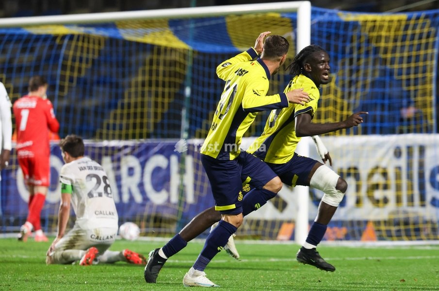 Union's Massire Sylla celebrates after scoring during a soccer match between Royale Union Saint-Gilloise and Cercle Brugge, Sunday 25 October 2026 in Brussels, on day 9 of the 2026-2027 'Jupiler Pro League' first division of the Belgian championship